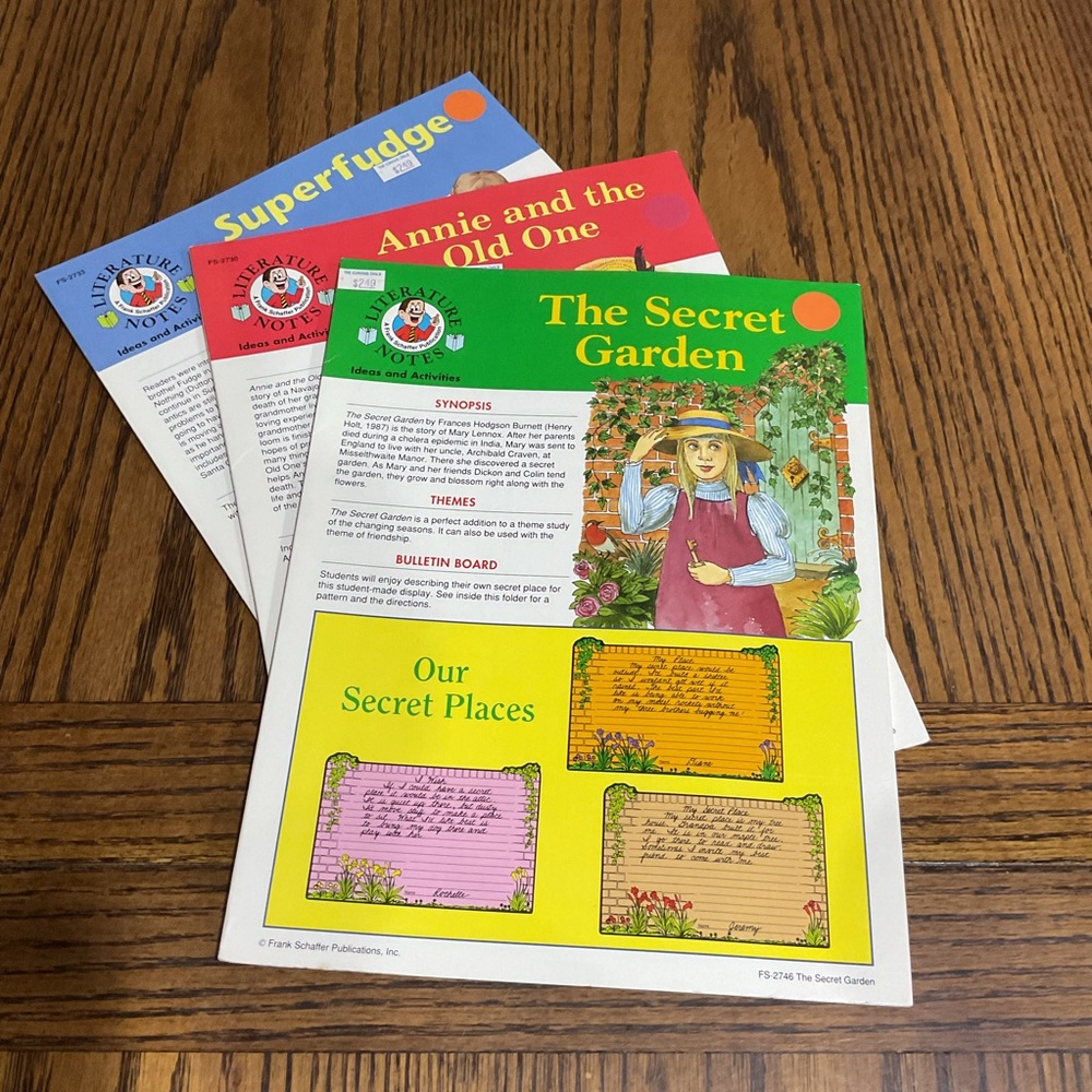 Colorful Children's Literature Notes Ideas and Activities fold up sheets